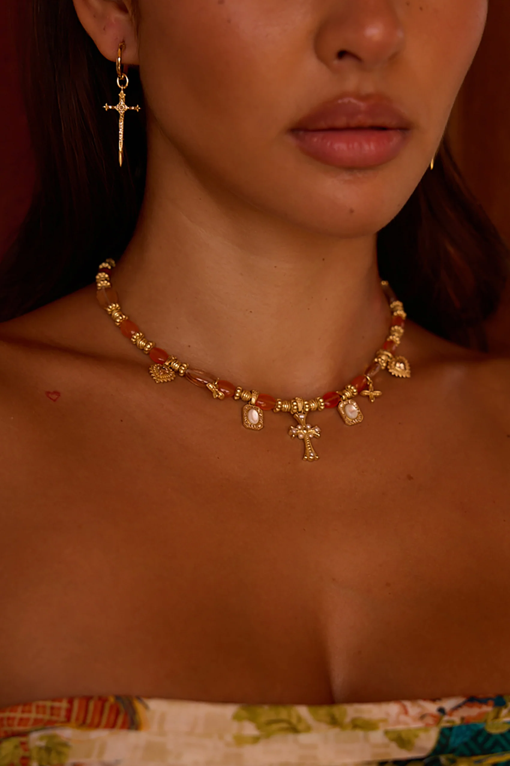 Casa Del Sol Charm Necklace in Carnelian - Image 3