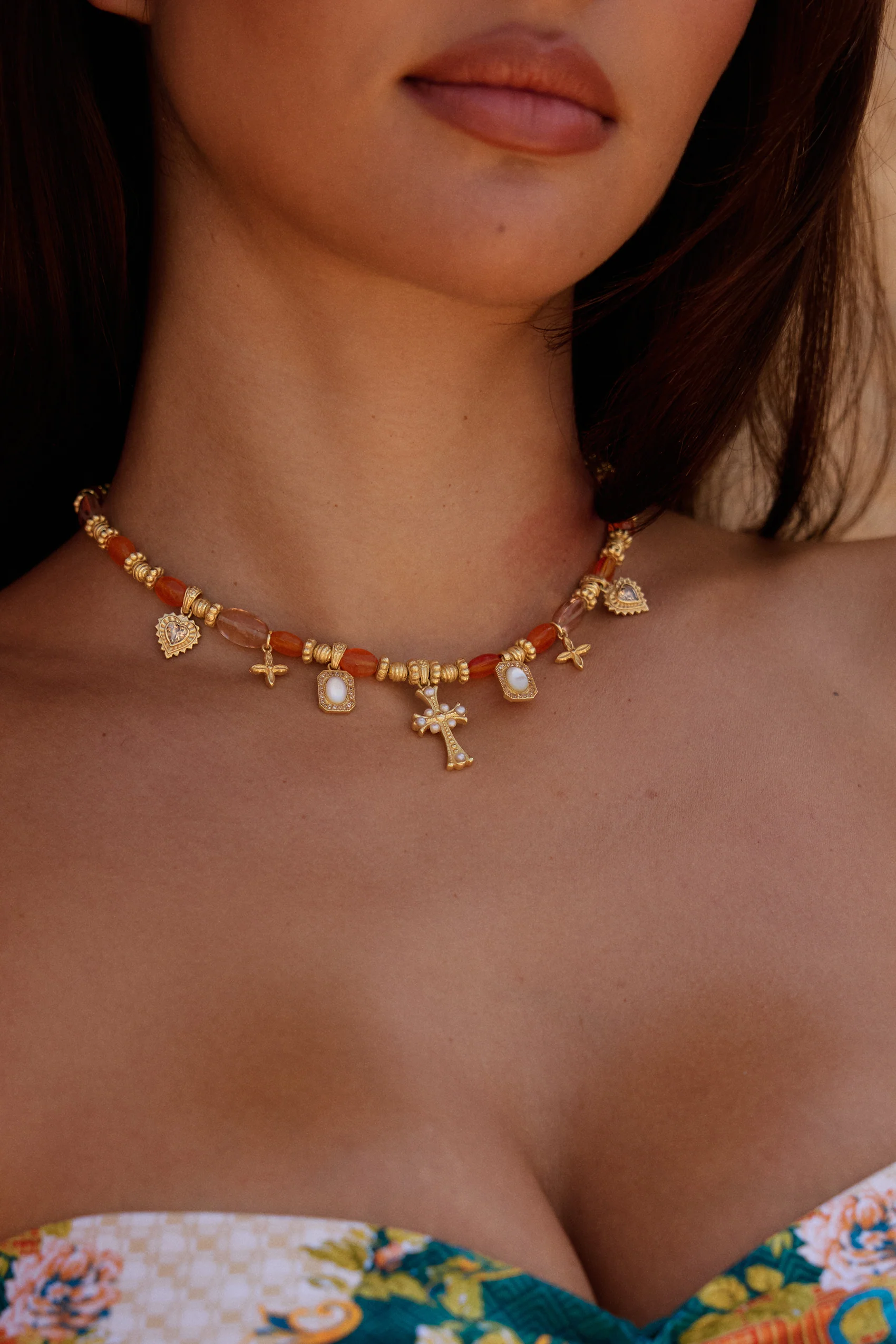 Casa Del Sol Charm Necklace in Carnelian - Image 4