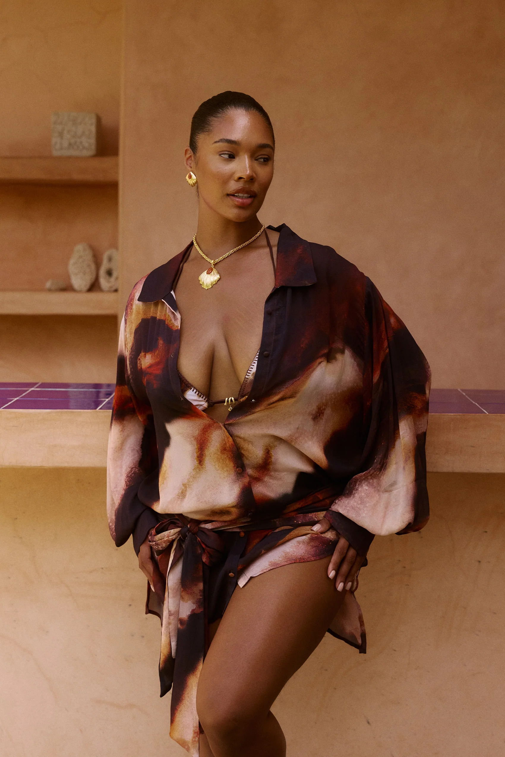 Melia Shirt Dress in Sarabi - Image 6