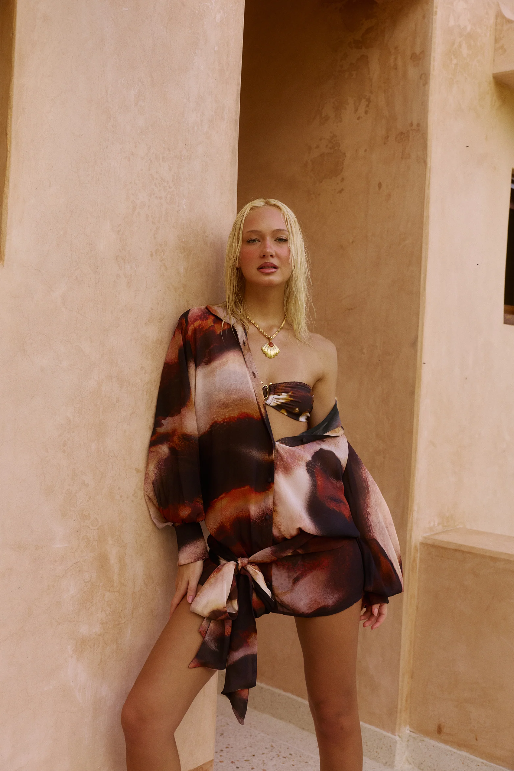 Melia Shirt Dress in Sarabi - Image 9