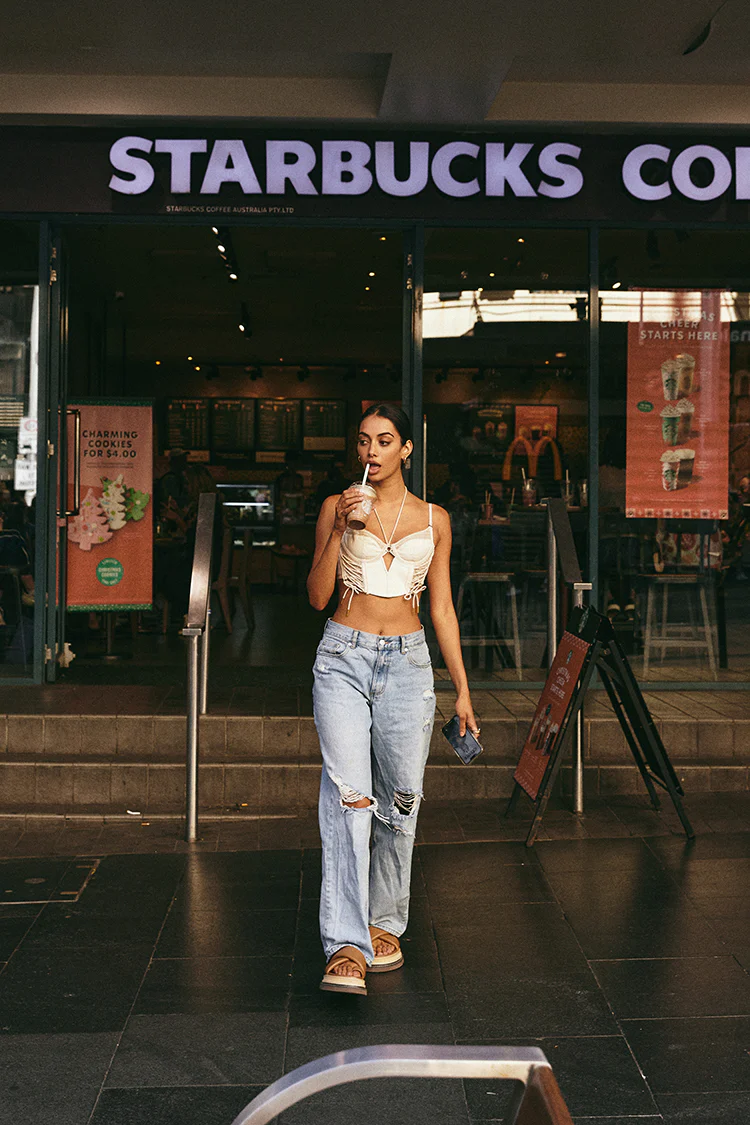 Mila Longline Bra in Pearl - Image 6