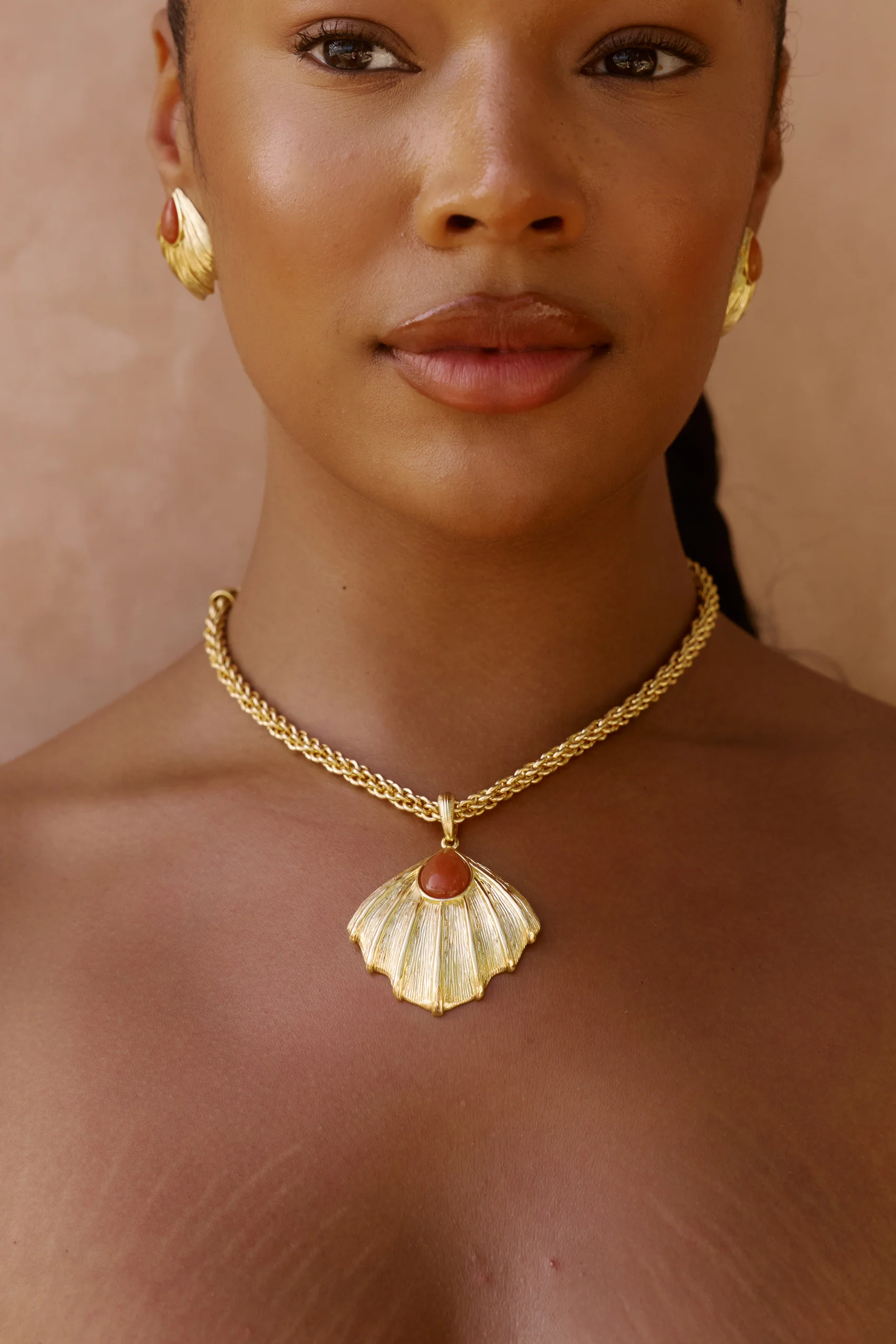 Zahana Necklace in Orange Aventurine - Image 3