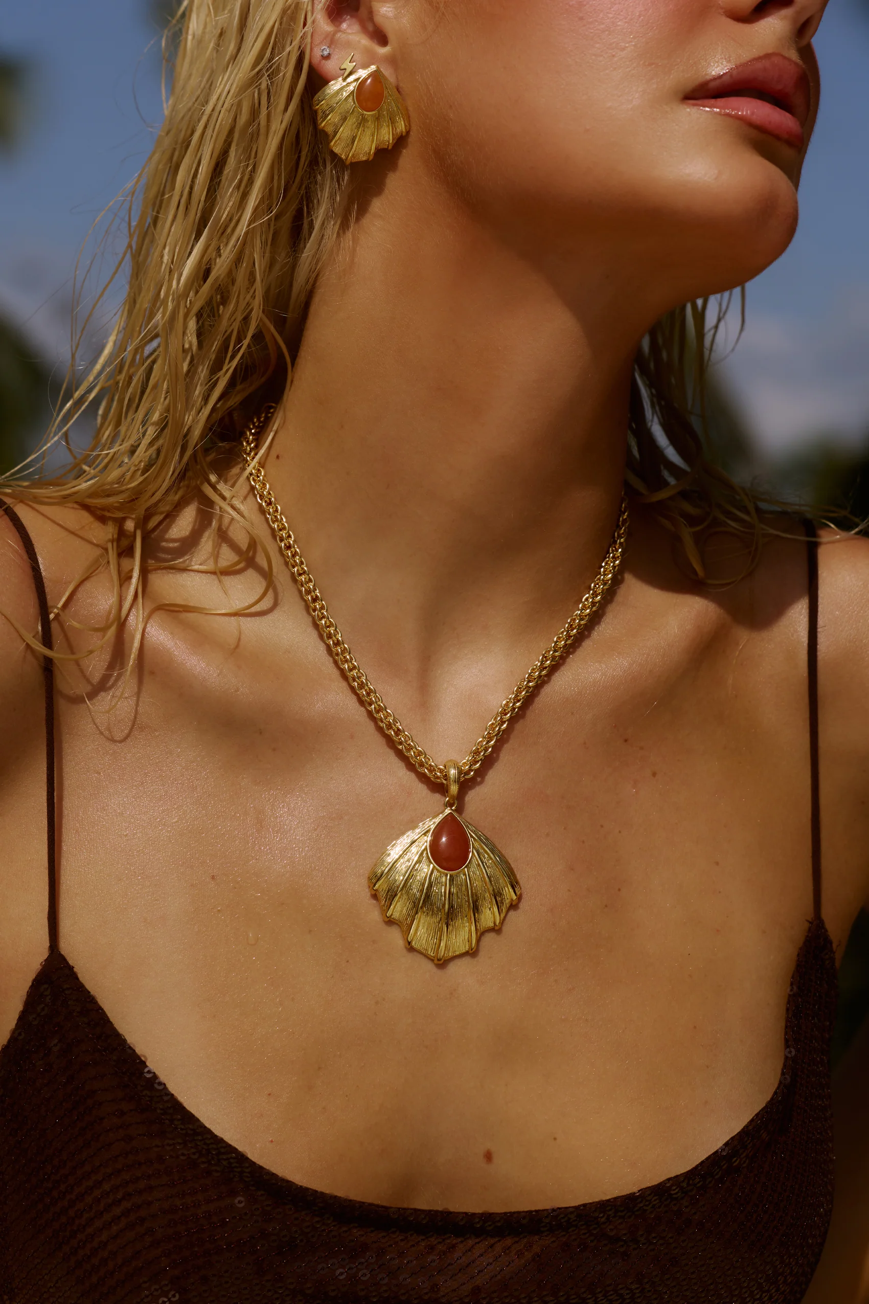 Zahana Necklace in Orange Aventurine - Image 4